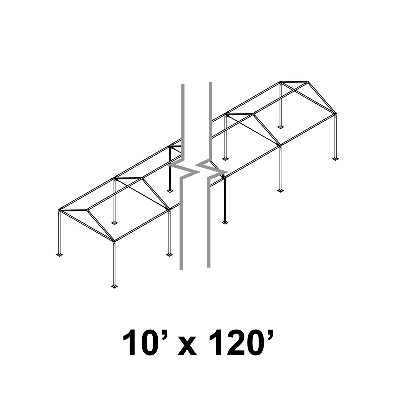 10' x 120' Gable Series Frame