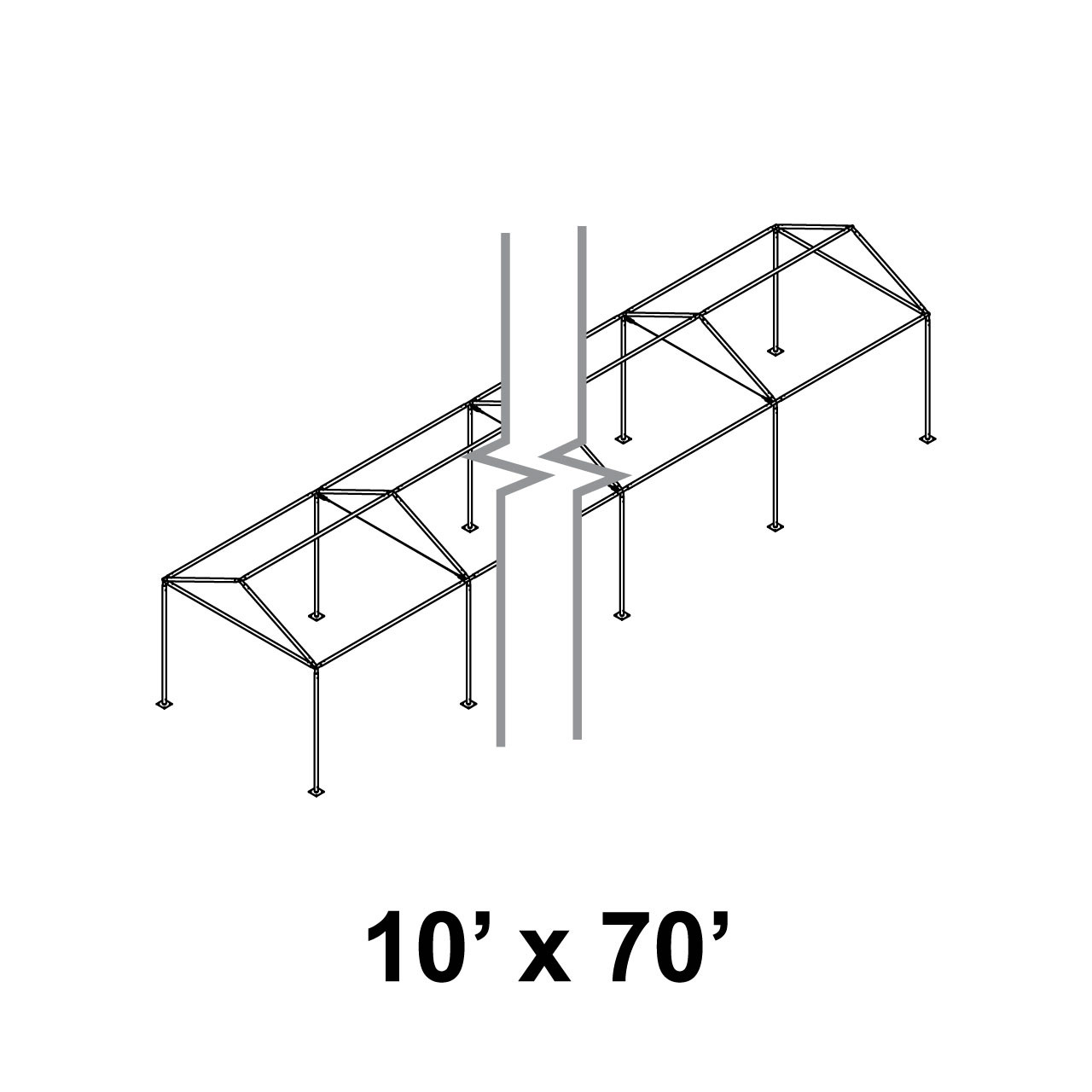 10' x 70' Gable Series Frame