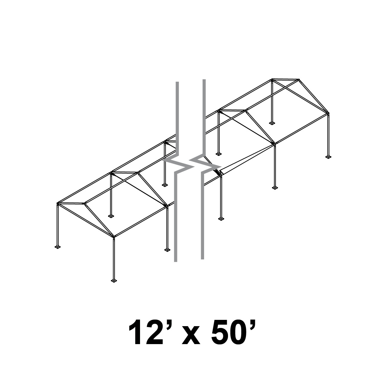 12' x 50' Gable Series Frame