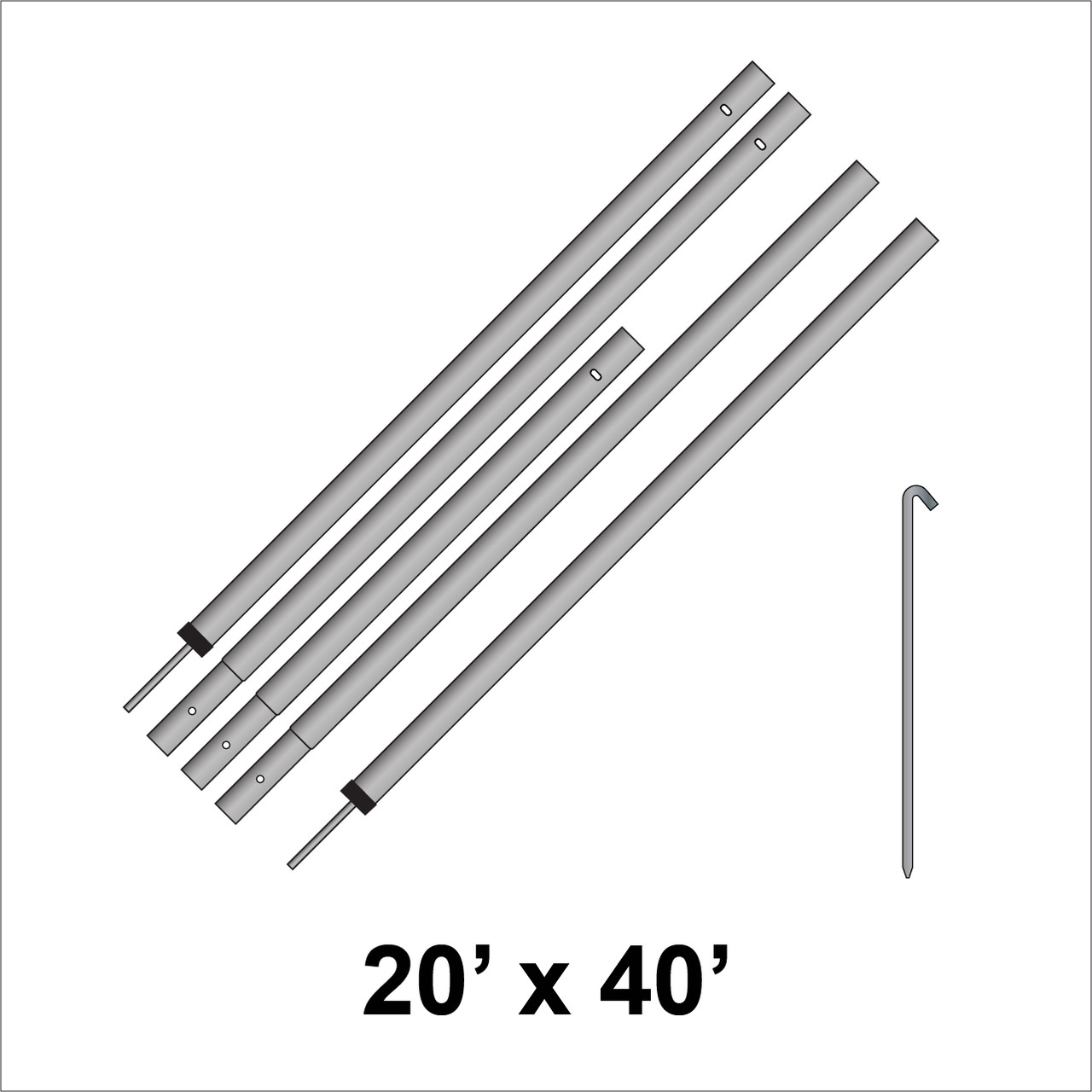 20' x 40' Presto Series Pole Canopy Kit