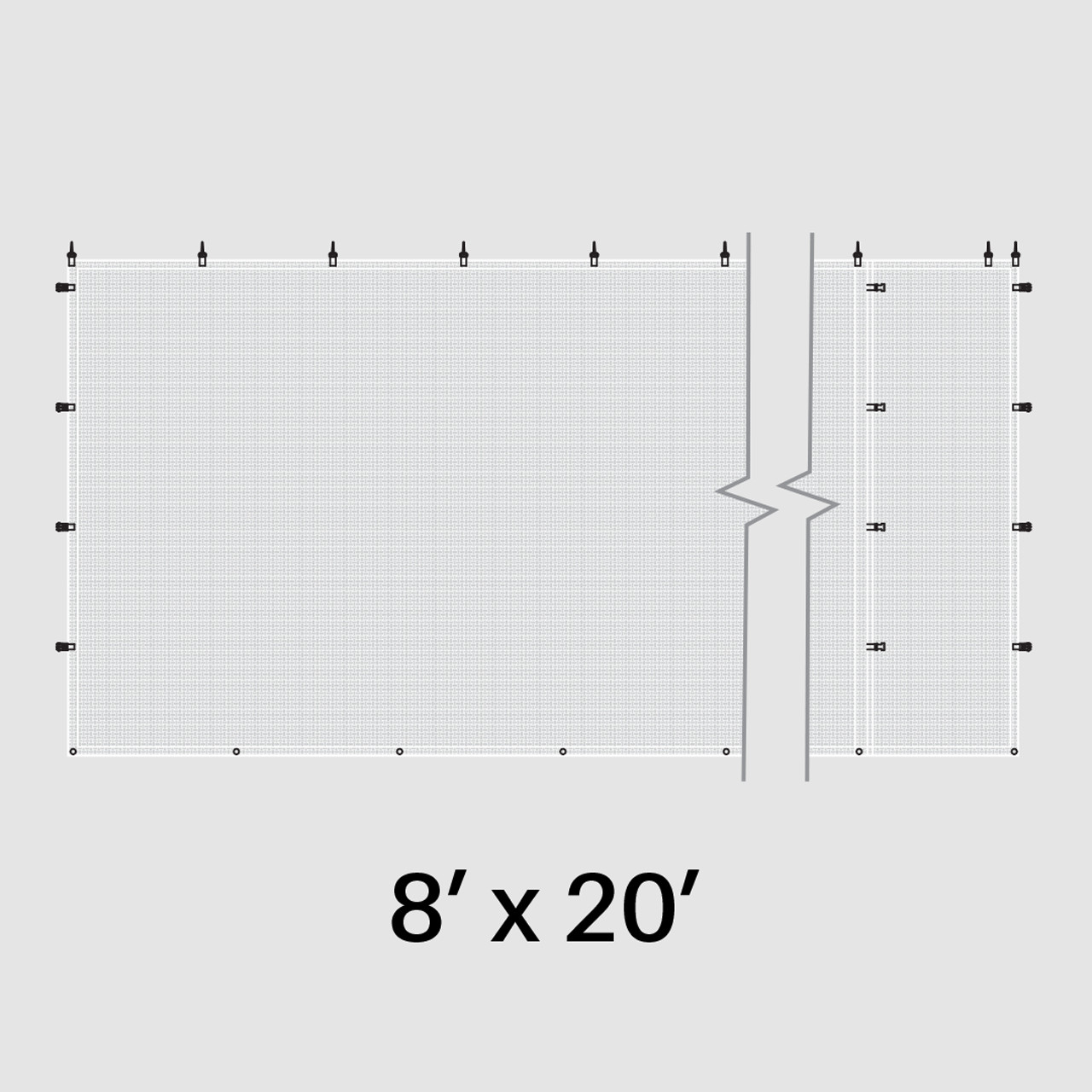 8' x 20' White Mesh Sidewall