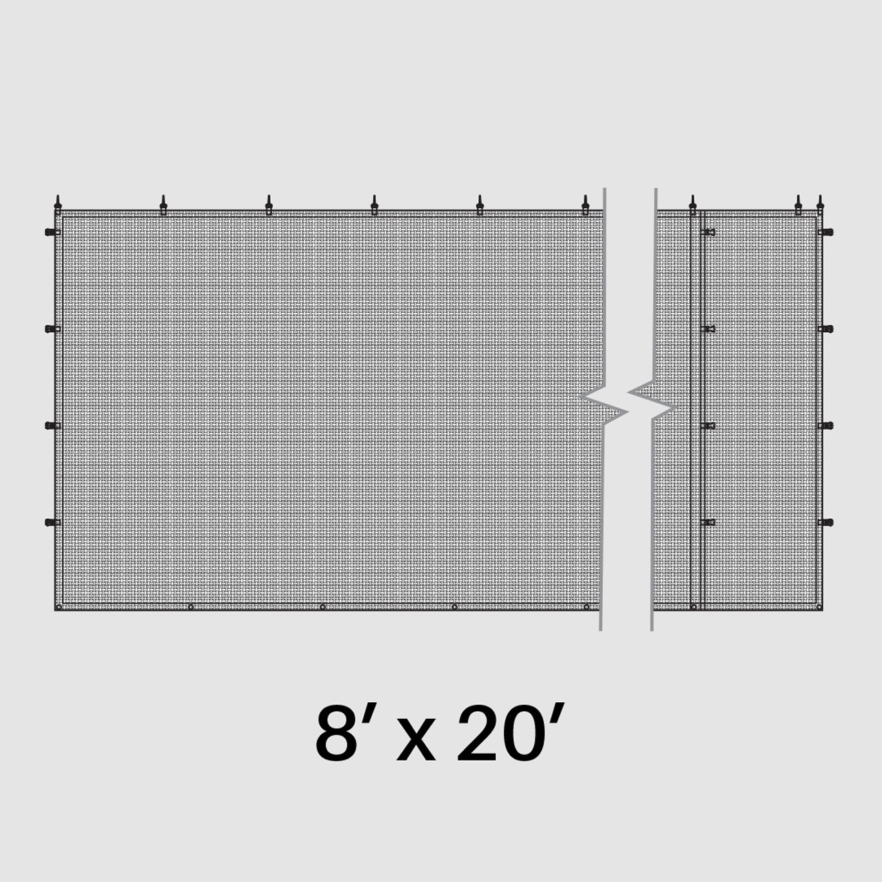 8' x 20' Black Mesh Sidewall