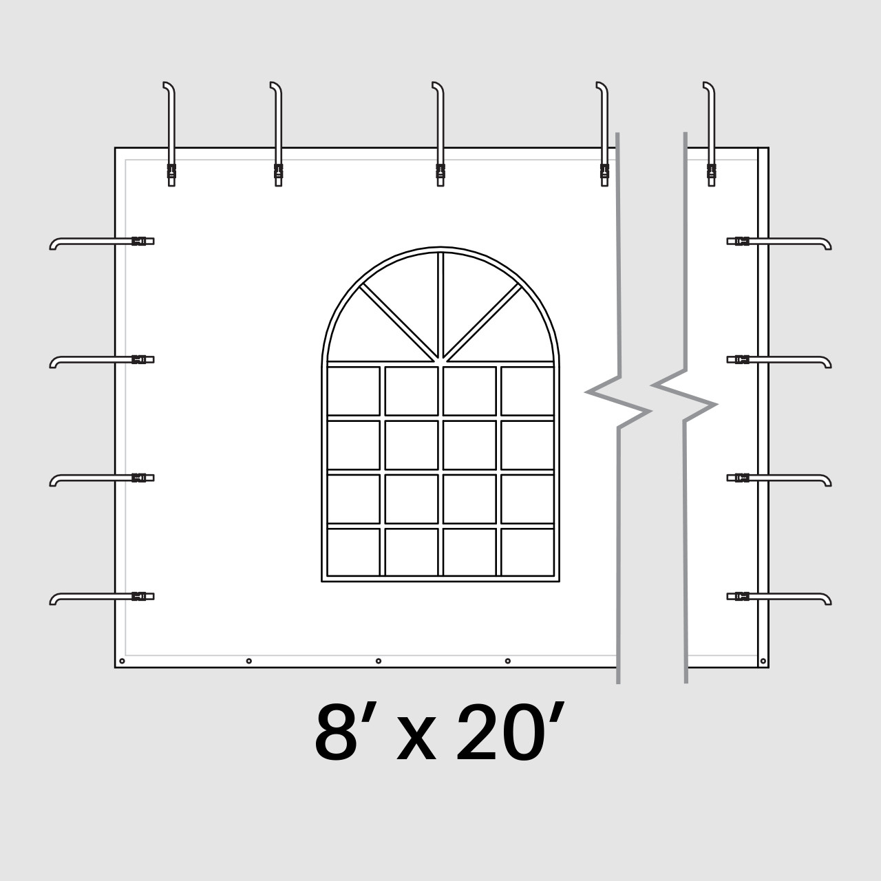 8' x 20' Window Pinnacle Wall