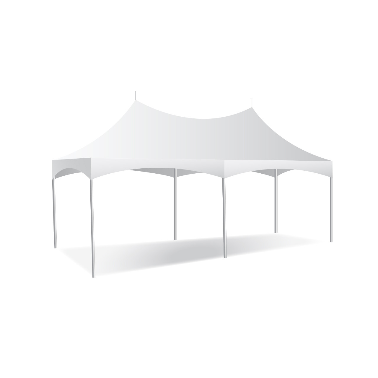 10' x 20' Pinnacle Series, White Cross Cable Tent, Complete.