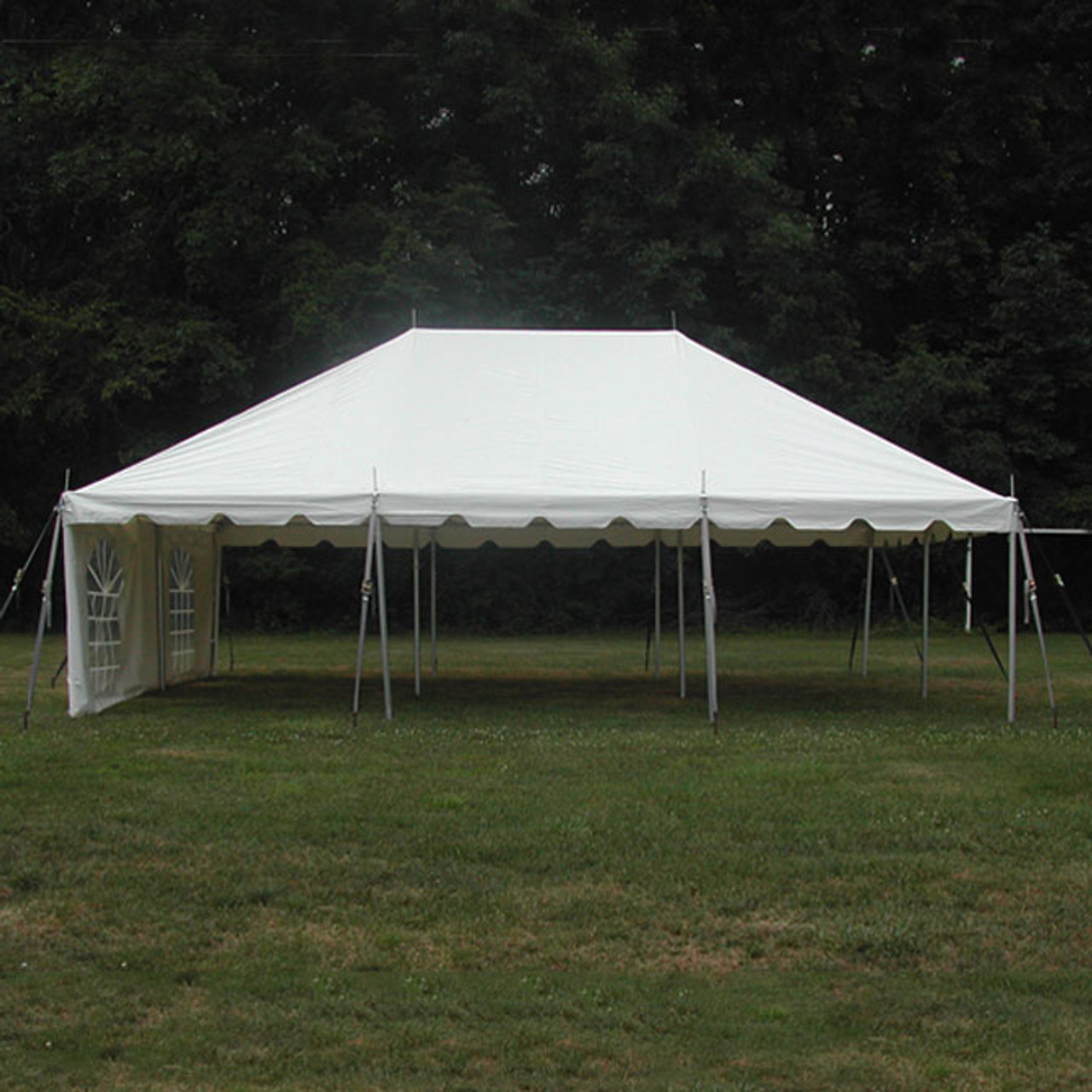 20' X 30' Classic Pole Tent, White Top, 7' Galvanized Kit