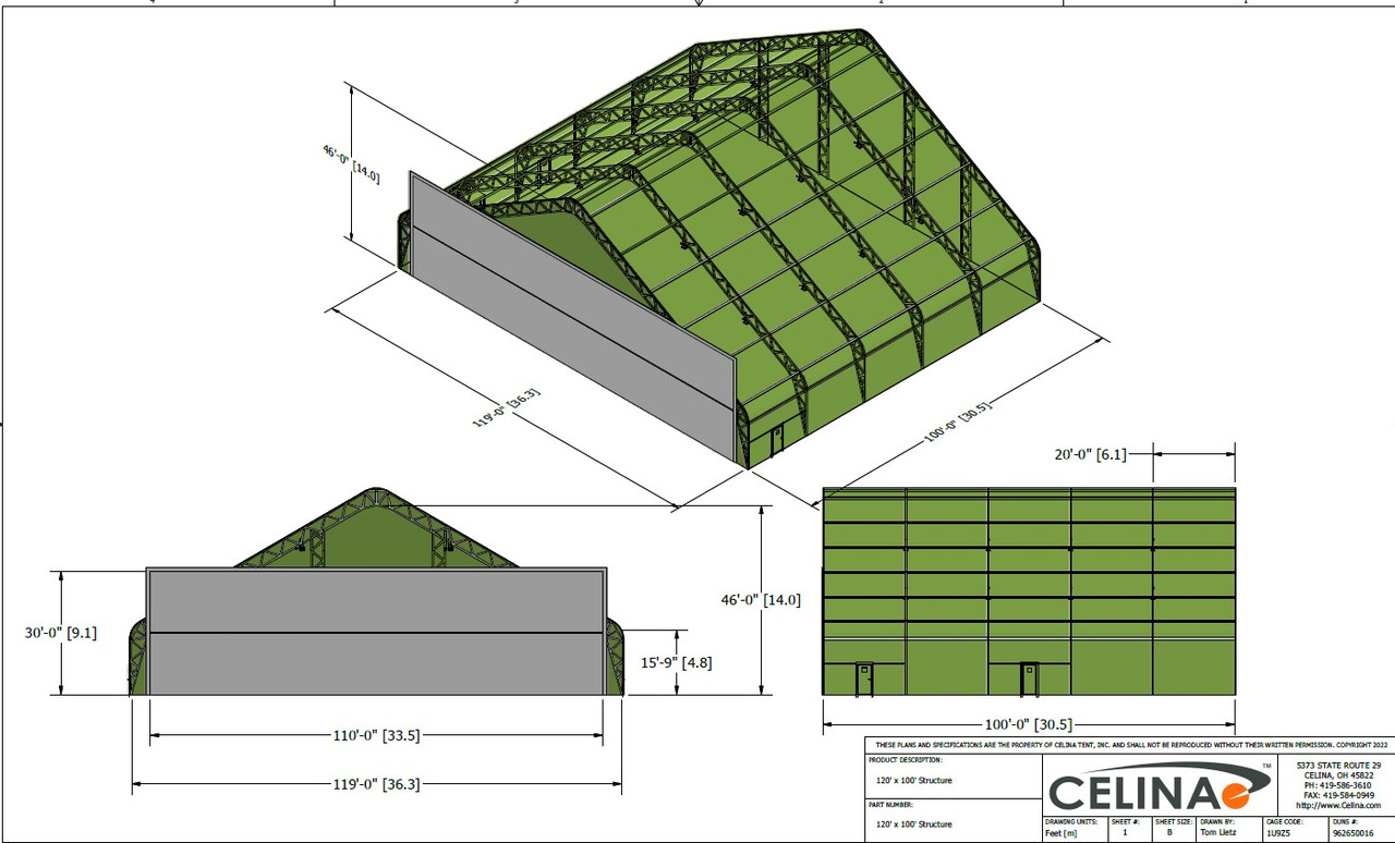 120'W x 100'L X-Series Shelter