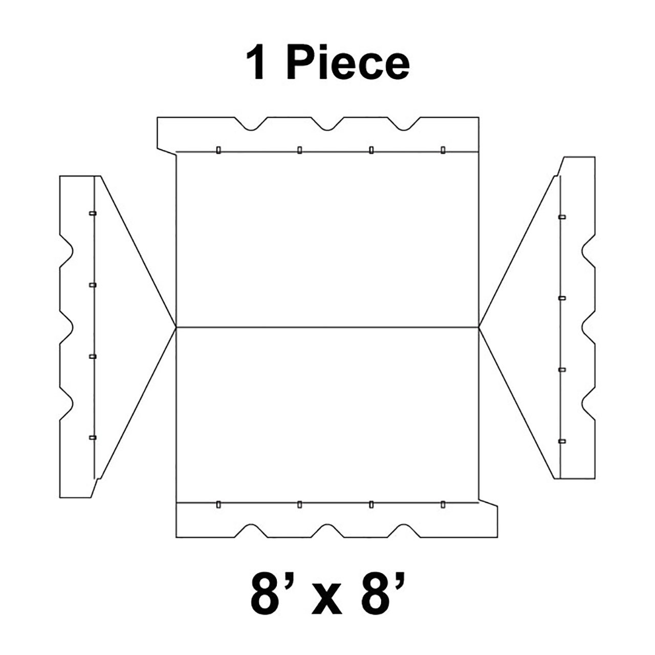 8' x 8' Gable Frame Tent, 1 Piece, 16 oz. Ratchet Top, Solid White