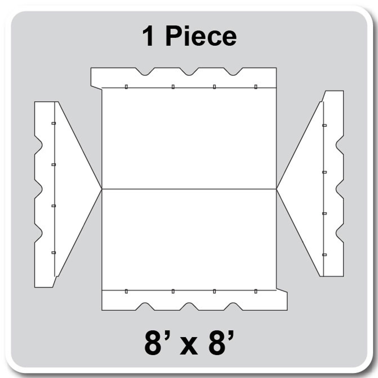 8' x 8' Gable Frame Tent, 1 Piece, 16 oz. Ratchet Top, Solid White