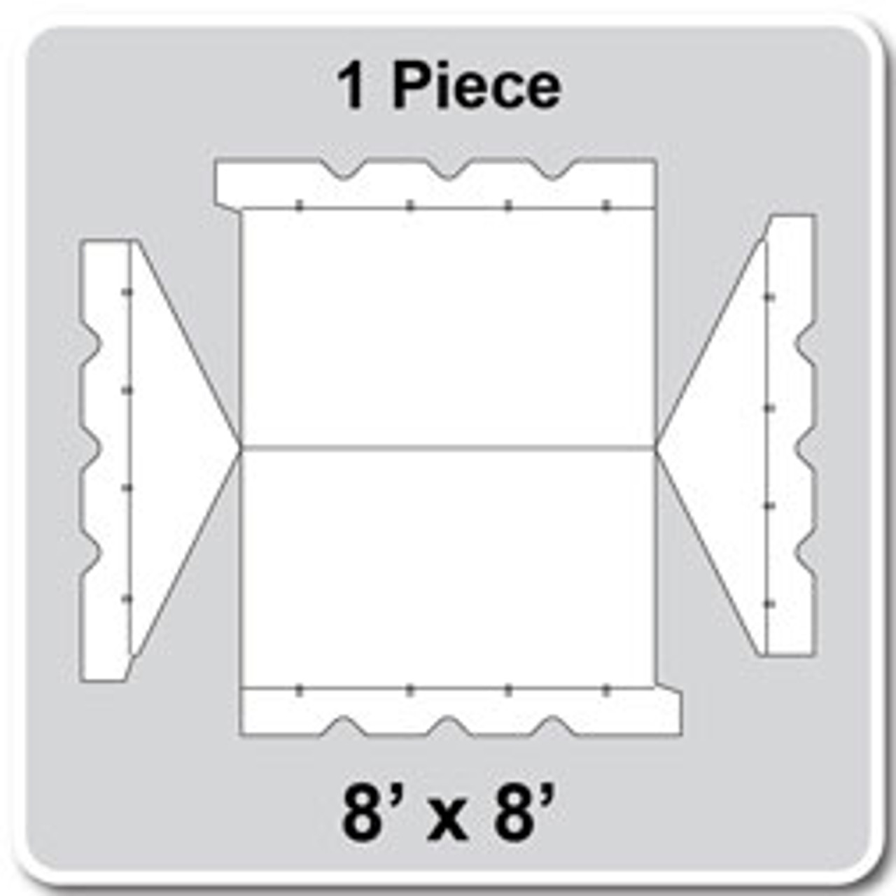 8' x 8' Gable Frame Tent, 1 Piece, 16 oz. Ratchet Top, White and Red