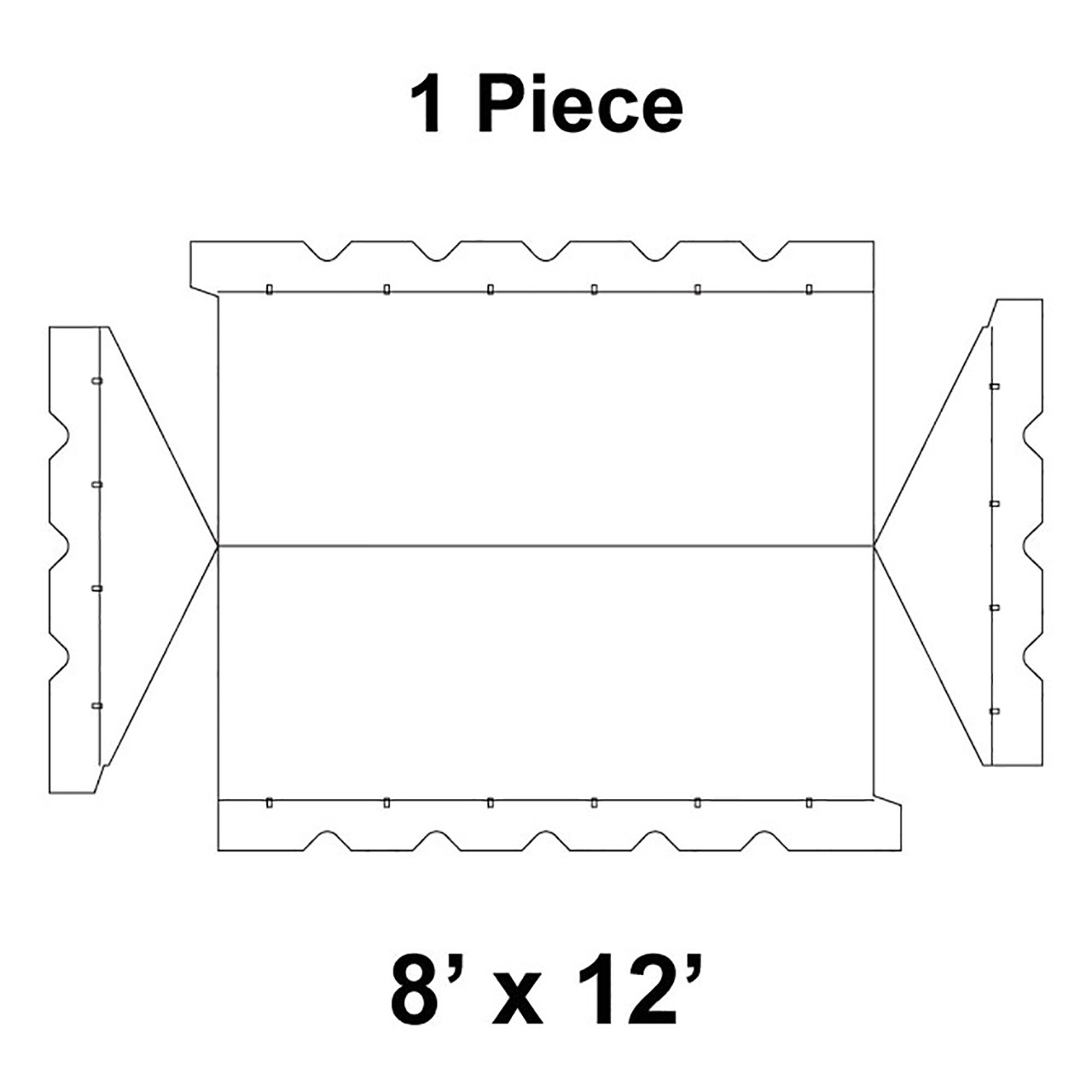 8' x 12' Gable Frame Tent, 1 Piece, 16 oz. Ratchet Top, Solid White