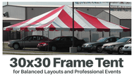 30x30 Frame Tent for Balanced Layouts and Professional Events