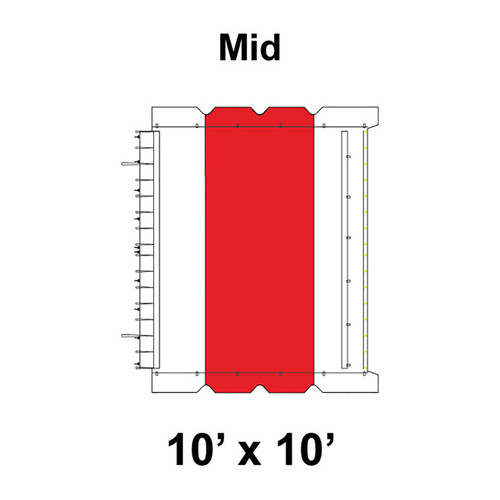 10' x 10' Classic Frame Tent Mid, 16 oz. Ratchet Top, White and Red