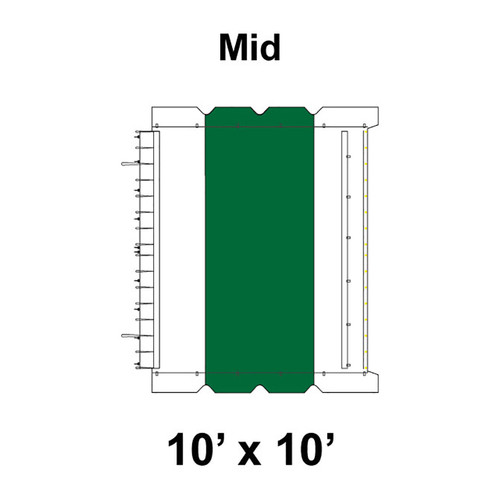 10' x 10' Classic Frame Tent Mid, 16 oz. Ratchet Top, White and Forest Green