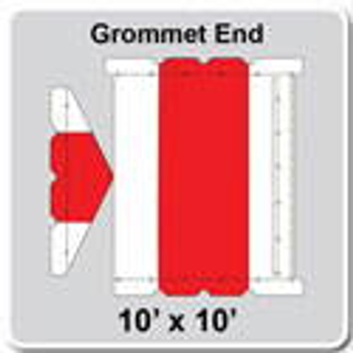 10' x 10' Gable Frame Tent Grommet End, 16 oz. Ratchet Top, White and Red-product-main_image -product-main_image