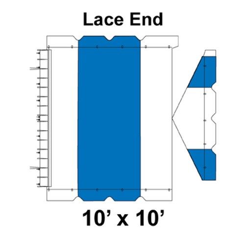 10' x 10' Gable Frame Tent Lace End, 16 oz. Ratchet Top, White and Blue 10' x 10' Gable Frame Tent Lace End, 16 oz. Ratchet Top, White and Blue