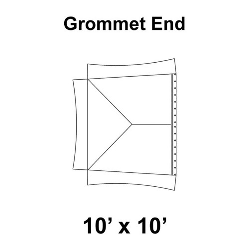 10' x 10' Master Series Frame Tent Grommet End, 16 oz. Ratchet Top, Solid White