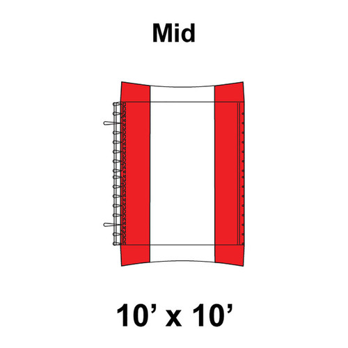 10' x 10' Master Series Frame Tent Mid, 16 oz. Ratchet Top, White and Red 10' x 10' Master Series Frame Tent Mid, 16 oz. Ratchet Top, White and Red