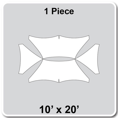 10' x 20' 16 oz. White Pinnacle Series Cross Cable Top