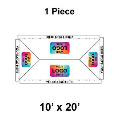 10' x 20' Classic Frame Tent, 1 Piece, Ratchet Top, Logo/Valance Print Only