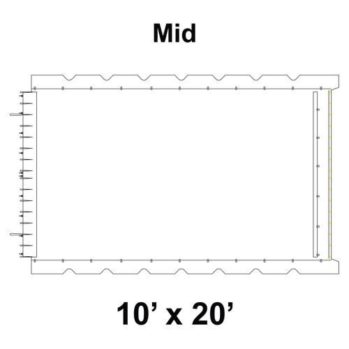 10' x 20' Classic Frame Tent Mid, 16 oz. Ratchet Top, Solid White