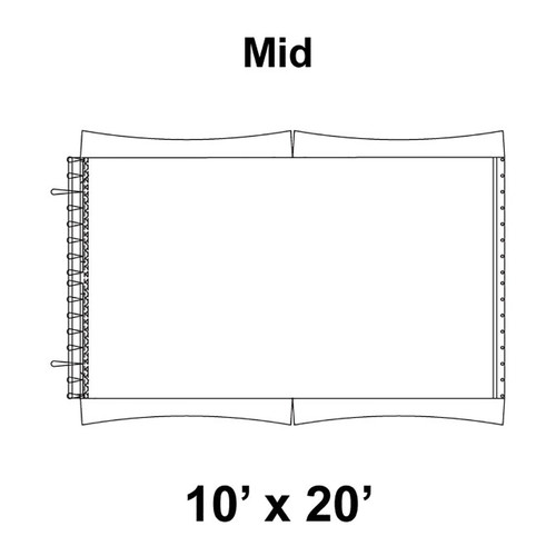10' x 20' Master Series Frame Tent Mid, 16 oz. Ratchet Top, Solid White-product-main_image -product-main_image