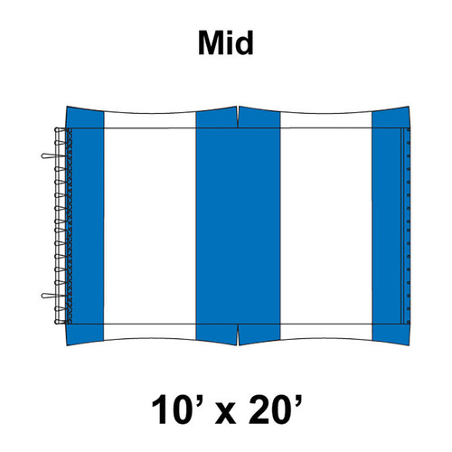 10' x 20' Master Series Frame Tent Mid, 16 oz. Ratchet Top, White and Blue-product-main_image -product-main_image