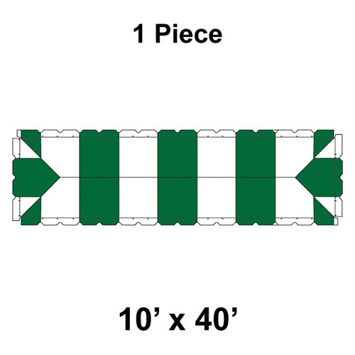 10' x 40' Classic Frame Tent, 1 Piece, 16 oz. Ratchet Top, White and Forest Green