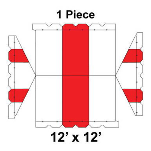 12' x 12' Gable Frame Tent, 1 Piece, 16 oz. Ratchet Top, White and Red 12' x 12' Gable Frame Tent, 1 Piece, 16 oz. Ratchet Top, White and Red