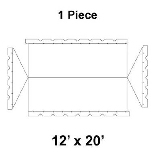 12' x 20' Gable Frame Tent, 1 Piece, 16 oz. Ratchet Top, Solid White