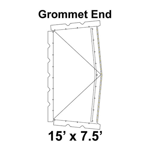 15' x 7.5' Classic Frame Tent Grommet End, 16 oz. Ratchet Top, Solid White