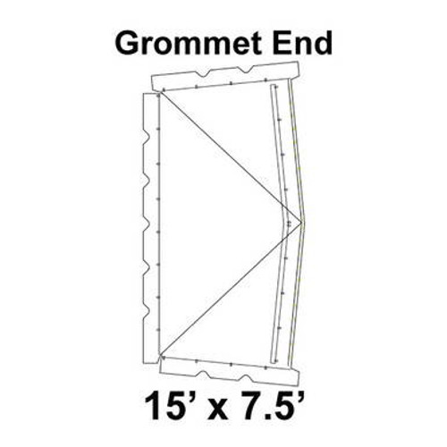 15' x 7.5' Classic Frame Tent Grommet End, 16 oz. Ratchet Top, Solid White