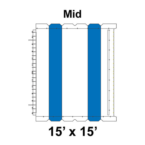 15' x 15' Classic Frame Tent Mid, 16 oz. Ratchet Top, White and Blue 15' x 15' Classic Frame Tent Mid, 16 oz. Ratchet Top, White and Blue
