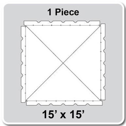 15' x 15' Classic Pole Tent, 1 Piece, 16 oz. Ratchet Top, Solid White-product-main_image -product-main_image