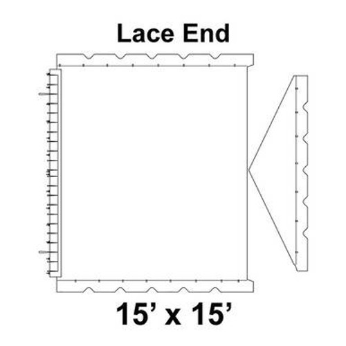 15' x 15' Gable Frame Tent Lace End, 16 oz. Ratchet Top, Solid White 15' x 15' Gable Frame Tent Lace End, 16 oz. Ratchet Top, Solid White