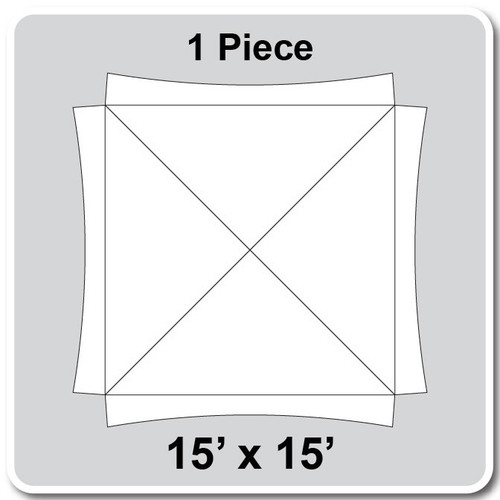 15' x 15' Master Series Frame Tent, 1 Piece, 16 oz. Ratchet Top, Solid White