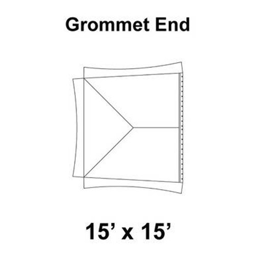 15' x 15' Master Series Frame Tent Grommet End, 16 oz. Ratchet Top, Solid White