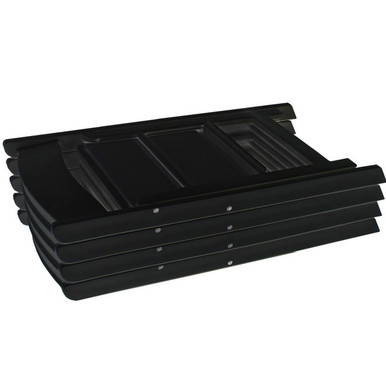 Oxford Black Resin Chair, a black foldable stackable chair with a durable resin construction designed for versatile seating solutions.