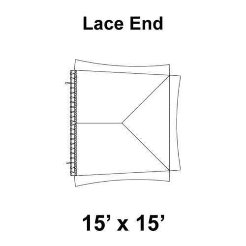 15' x 15' Master Series Frame Tent Lace End, 16 oz. Ratchet Top, Solid White