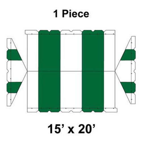 15' x 20' Gable Frame Tent, 1 Piece, 16 oz. Ratchet Top, White and Forest Green-product-main_image -product-main_image