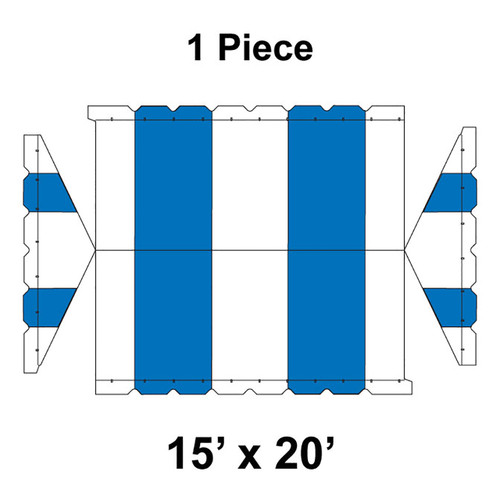 15' x 20' Gable Frame Tent, 1 Piece, 16 oz. Ratchet Top, White and Blue-product-main_image -product-main_image