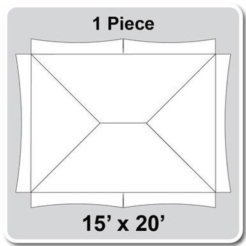 15' x 20' Master Series Frame Tent, 1 Piece, 16 oz. Ratchet Top, Solid White