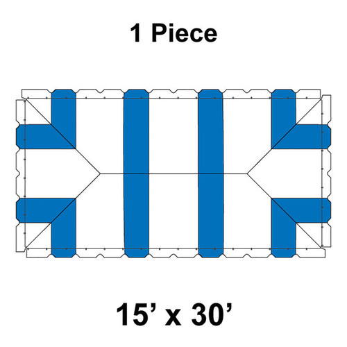15' x 30' Classic Pole Tent, 1 Piece, 16 oz. Ratchet Top, White and Blue-product-main_image -product-main_image