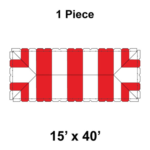 15' x 40' Classic Frame Tent, 1 Piece, 16 oz. Ratchet Top, White and Red-product-main_image -product-main_image