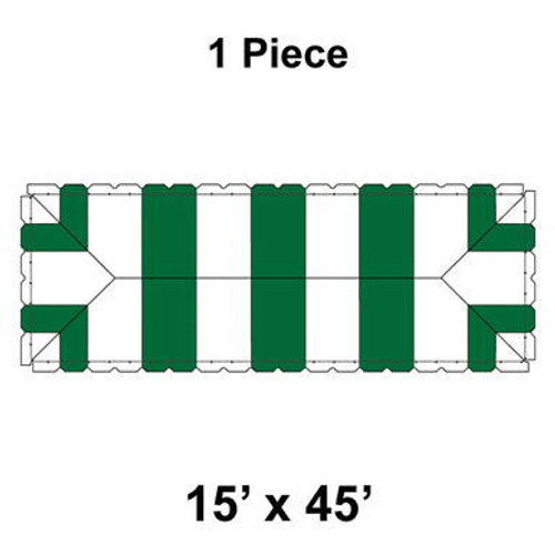 15' x 45' Classic Frame Tent, 1 Piece, 16 oz. Ratchet Top, White and Forest Green-product-main_image -product-main_image