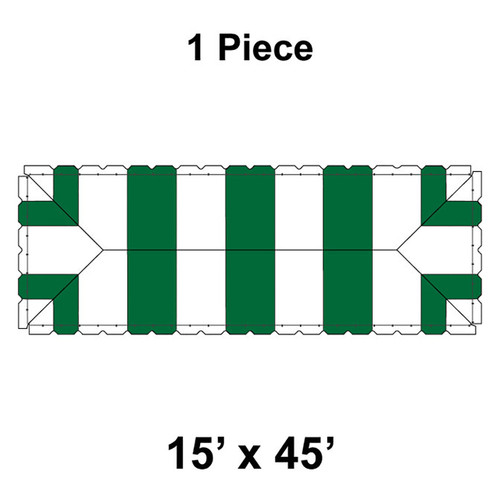 15' x 45' Classic Frame Tent, 1 Piece, 16 oz. Ratchet Top, White and Forest Green-product-main_image -product-main_image