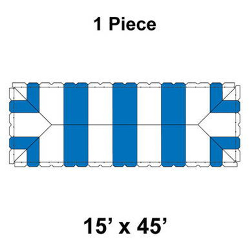 15' x 45' Classic Frame Tent, 1 Piece, 16 oz. Ratchet Top, White and Blue-product-main_image -product-main_image