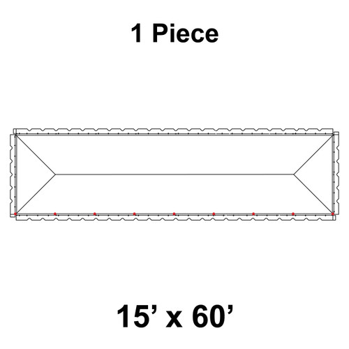 15' x 60' Classic Pole Tent, 1 Piece, 16 oz. Ratchet Top, Solid White