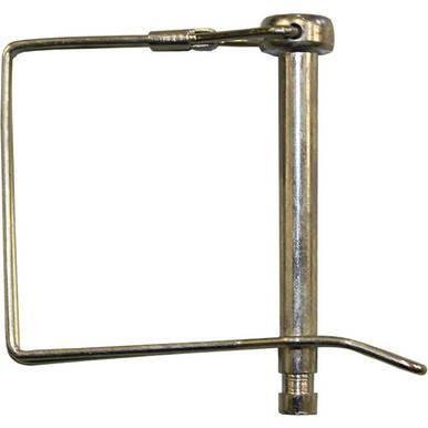 Pinnacle Pin & Bail, metallic pin and bail with a latch mechanism for securing objects.