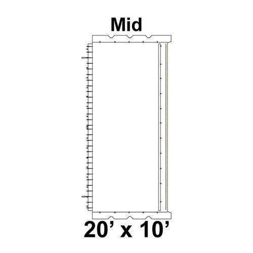 20' x 10' Classic Frame Tent Mid, 16 oz. Ratchet Top, Solid White-product-main_image -product-main_image