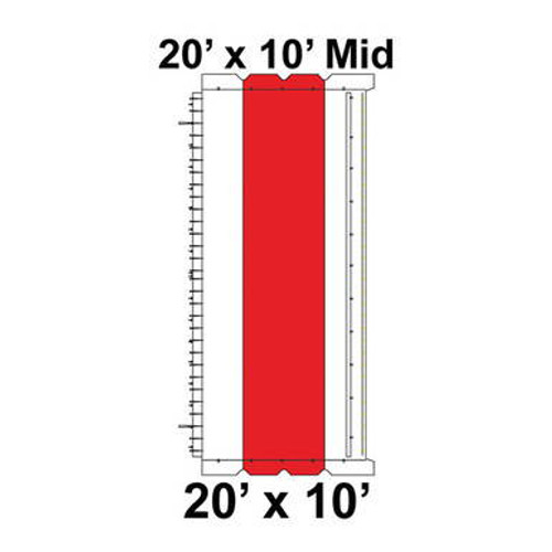 20' x 10' Classic Pole Tent Mid, 16 oz. Ratchet Top, White and Red 20' x 10' Classic Pole Tent Mid, 16 oz. Ratchet Top, White and Red